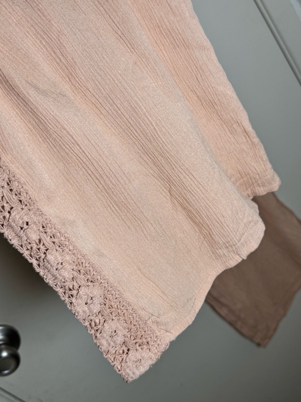 Salty Lemon Nude Boho Lounge Pants Smocked Waist Wide Leg NWT M - Picture 7 of 8